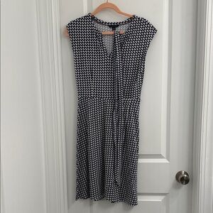 Tommy Hilfiger Black and White Patterned Midi Dress